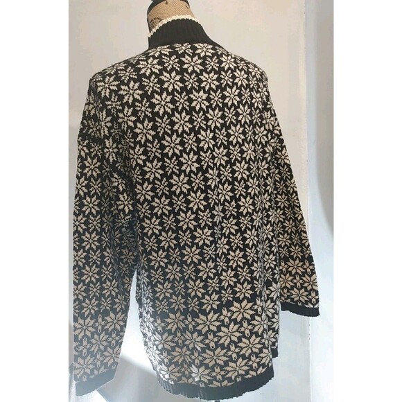 Vintage Gap Women White/Black Knit Mock Pullover Long‎ sleeve Sweater Size M - Picture 3 of 5